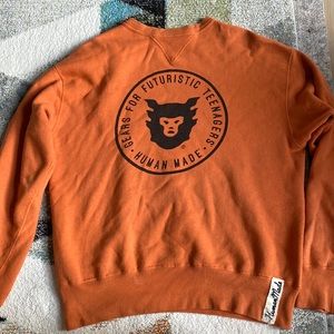 Orange Human Made Mens Large Crewneck Sweatshirt